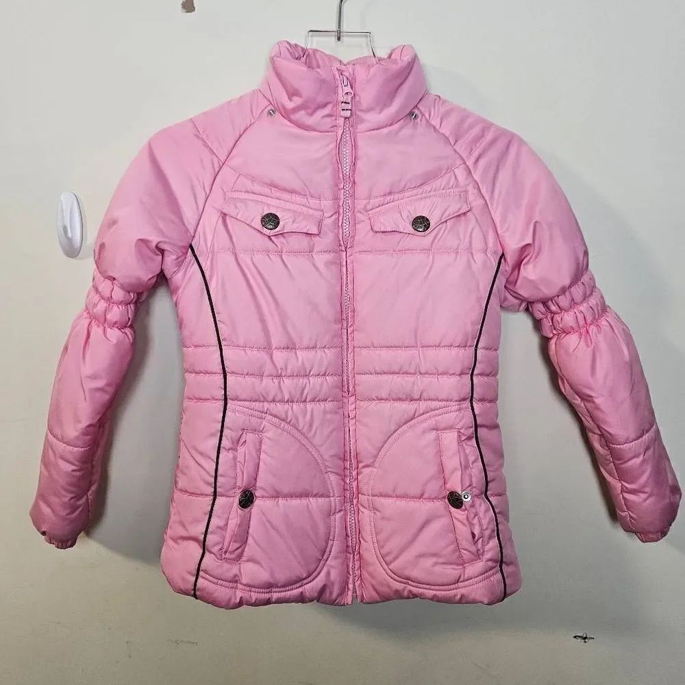London Fog | Girls Vintage Light Pink Puffer Zip Up Jacket Medium 10/12